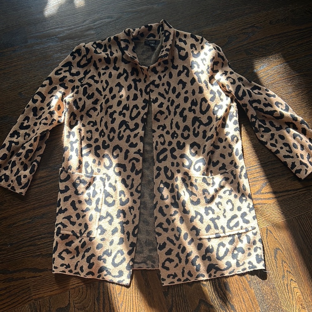 Jcrew Leopard Print Coatigan